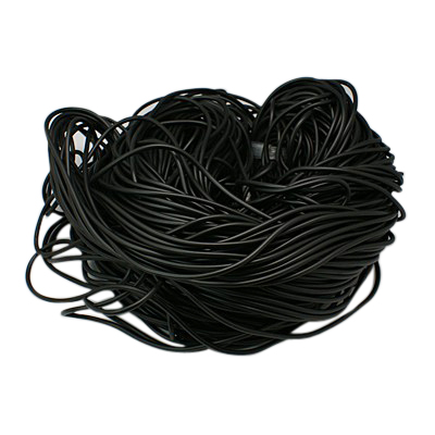 PandaHall Synthetic Solid Rubber Beading Cord, Black, Round, No Hole, about 3mm in diameter, about 80m/1000g. Rubber Black