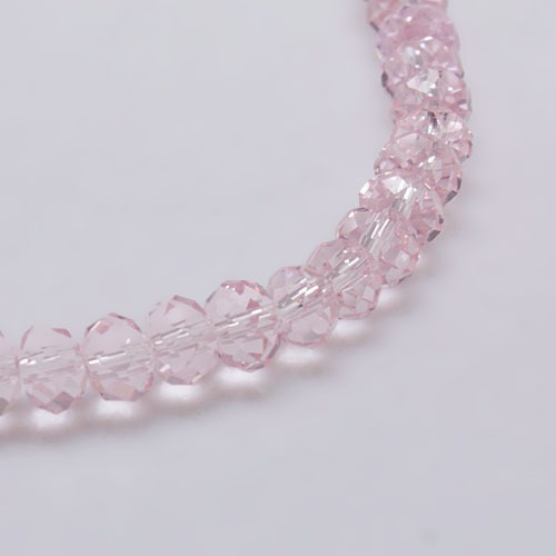 PandaHall Transparent Glass Bead Strands, Faceted, Rondelle, MistyRose, 6x4mm, Hole: 1mm; about 101pcs/strand, 18.5" Glass Rondelle Red