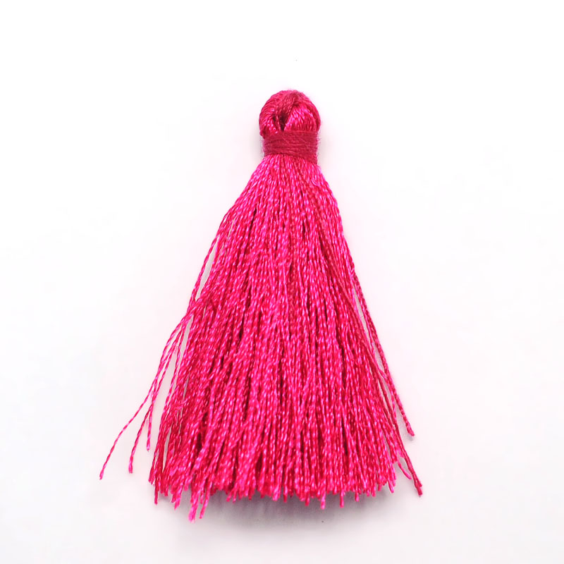 PandaHall Polyester Tassel Pendant Decorations, DeepPink, 37~43x5mm; about 200pcs/bag Polyester Pink