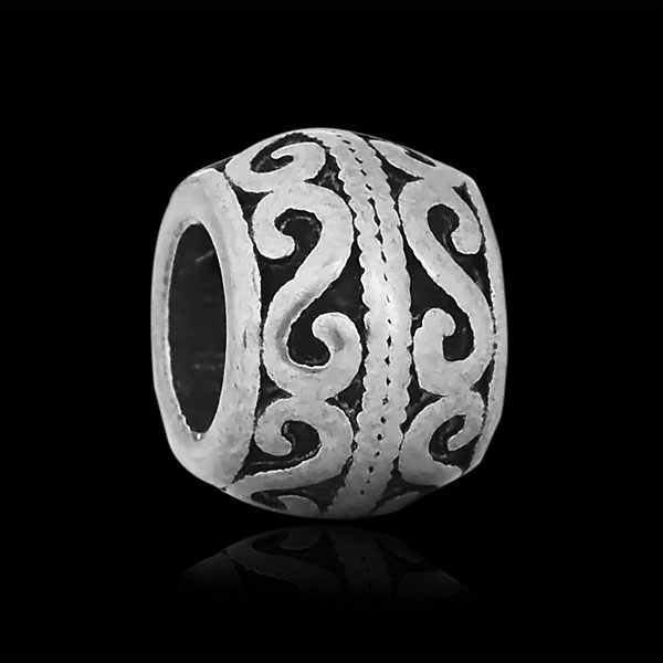 PandaHall Vintage Rondelle 316 Stainless Steel European Beads, Large Hole Beads, Antique Silver, 10x7mm, Hole: 5mm Stainless Steel Rondelle