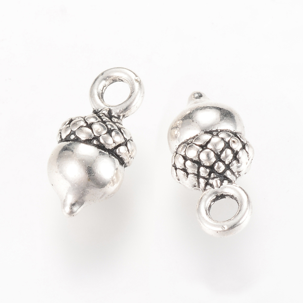 PandaHall Tibetan Style Alloy Charms, Acorns, Cadmium Free & Nickel Free & Lead Free, Antique Silver, 14x7x6mm, Hole: 2mm; about...