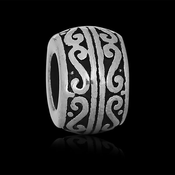 PandaHall Vintage Rondelle 316 Stainless Steel European Beads, Large Hole Beads, Antique Silver, 10x6mm, Hole: 5mm Stainless Steel Rondelle