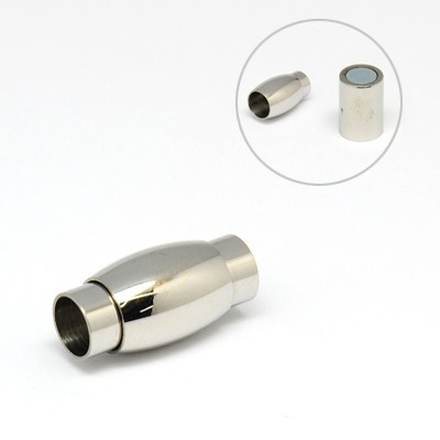 PandaHall 304 Stainless Steel Magnetic Clasps, Column with Barrel, 20x10mm, Hole: 6mm Stainless Steel Column