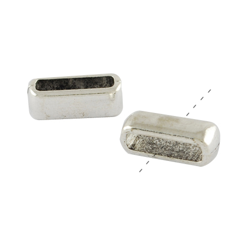 PandaHall Tibetan Style Alloy Slide Charms, Rectangle, Cadmium Free & Lead Free, Antique Silver, 13.5x5x5mm, Hole: 2.5x10mm Alloy Rectangle