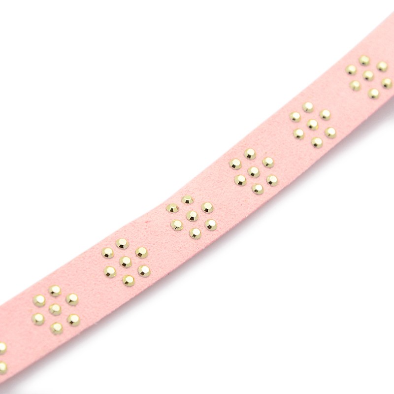 PandaHall Faux Suede Cord, Faux Suede Lace, with Plum Blossom Aluminum, LavenderBlush, 10x2mm, 20yards/roll Suede Pink