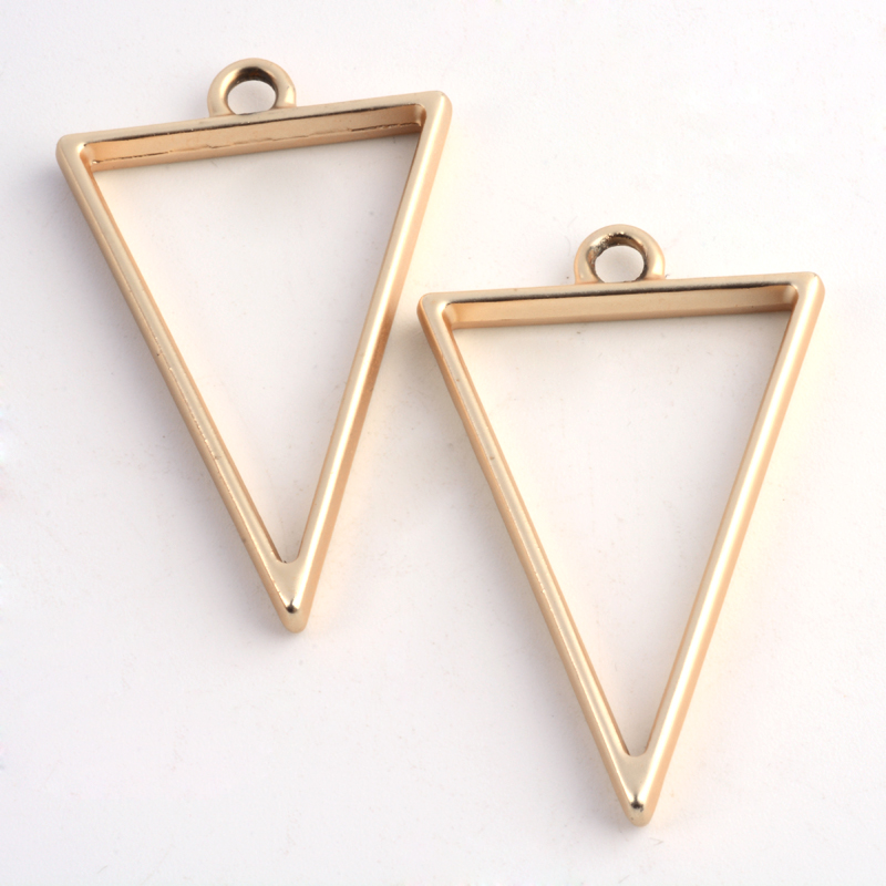 PandaHall Rack Plating Alloy Triangle Open Back Bezel Pendants, For DIY Resin, Pressed Flower Jewelry, Hollow, Lead Free & Nickel Free...