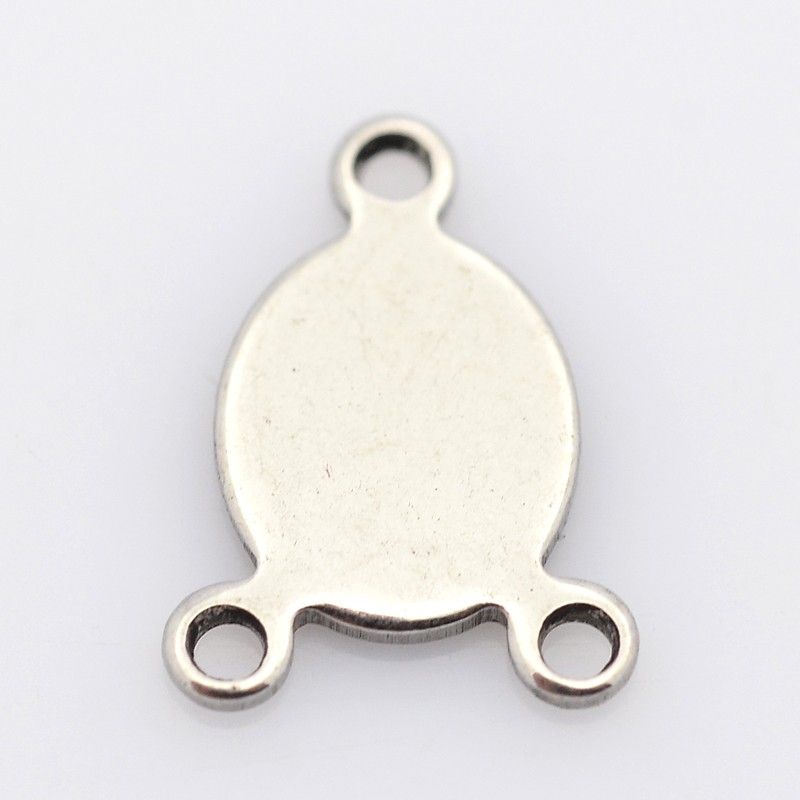 PandaHall Oval 304 Stainless Steel Chandelier Component Links, Stainless Steel Color, 11x8x1mm, Hole: 1mm Stainless Steel Oval