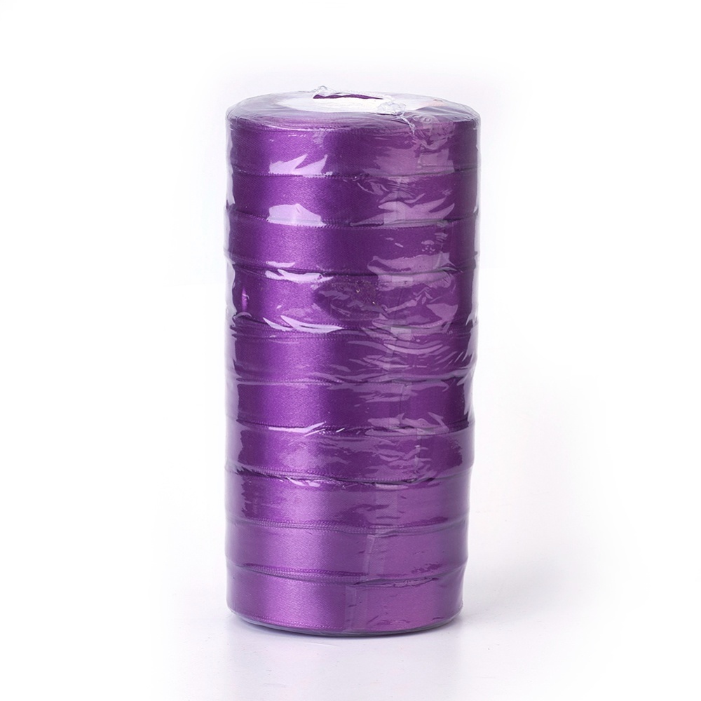 PandaHall Satin Ribbon for Hairbows Headband, Purple, Size: about 5/8"(16mm) wide, 25yards/roll(22.86m/roll) Polyester Purple