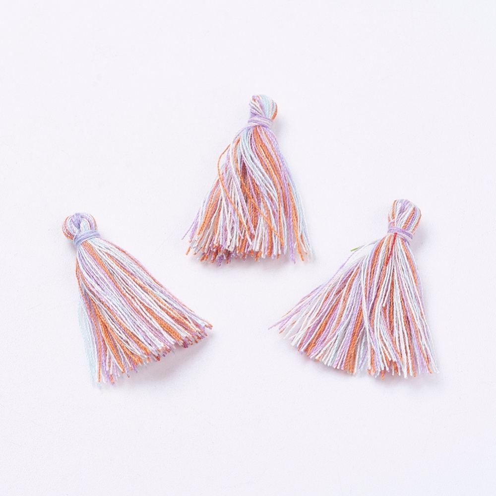 PandaHall Polyester Tassel Pendant Decorations, Colorful, 26~30x4mm Polyester