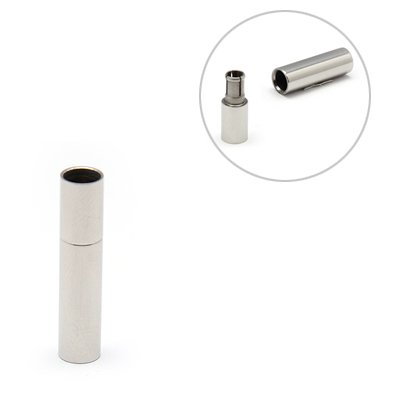 PandaHall 304 Stainless Steel Clasps, Tube, 22x4.5mm, Hole: 4mm Stainless Steel Tube