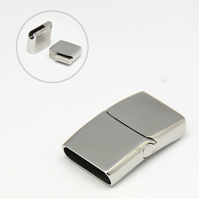 PandaHall 304 Stainless Steel Magnetic Clasps, Rectangle, 28x18x7mm, Hole: 5x16mm Stainless Steel Rectangle
