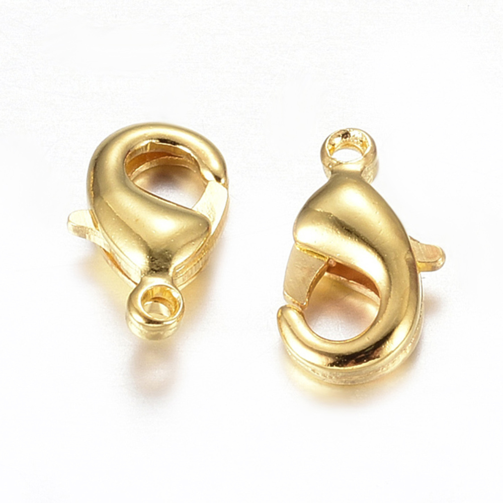 PandaHall Environmental Brass Lobster Claw Clasps, Nickle Free, Golden, 10x5x3mm Brass Others