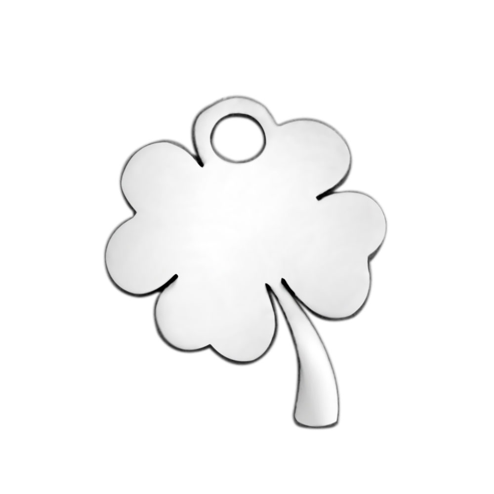 PandaHall 304 Stainless Steel Charms, Clover, Stainless Steel Color, 12x9x1mm, Hole: 1.5mm Stainless Steel Clover