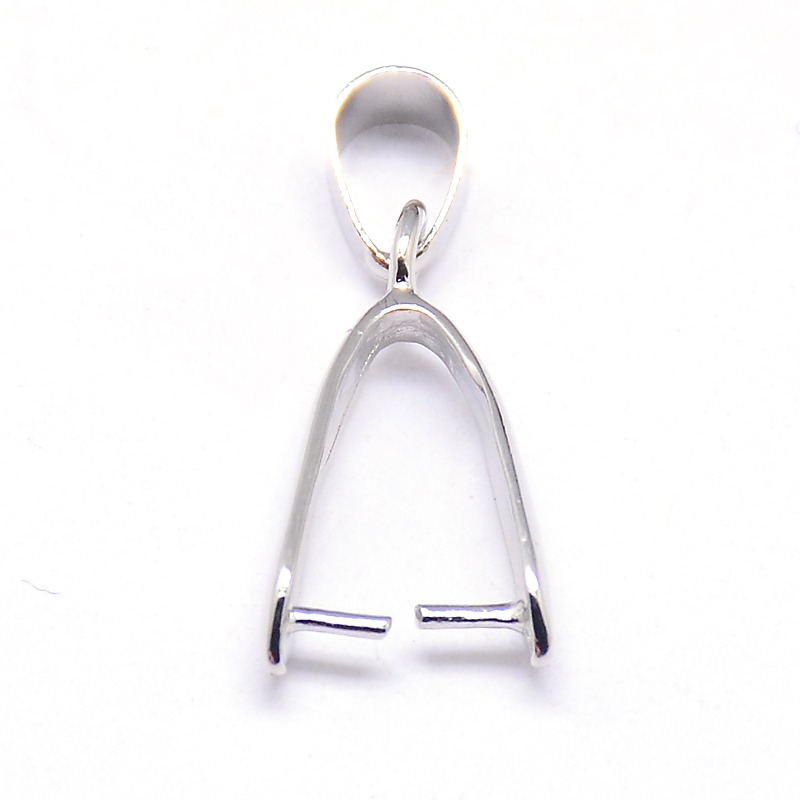 PandaHall Brass Ice Pick & Pinch Bails, Pendant Bails, Cadmium Free & Nickel Free & Lead Free, Platinum, 19x10x4mm, Hole: 4mm Brass