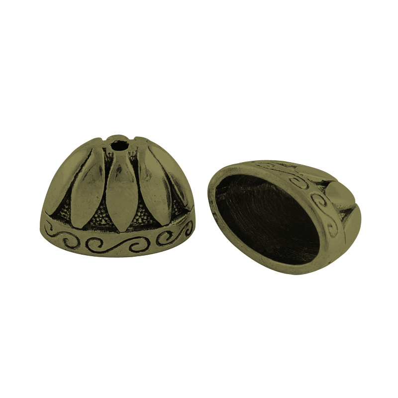 PandaHall Tibetan Style Alloy Bead Caps, Lead Free & Nickel Free, Antique Bronze, 13x20x12mm, Hole: 2mm Alloy