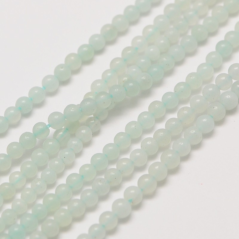 PandaHall Natural Amazonite Round Bead Strands, 3mm, Hole: 0.8mm; about 126pcs/strand, 16" Amazonite Round