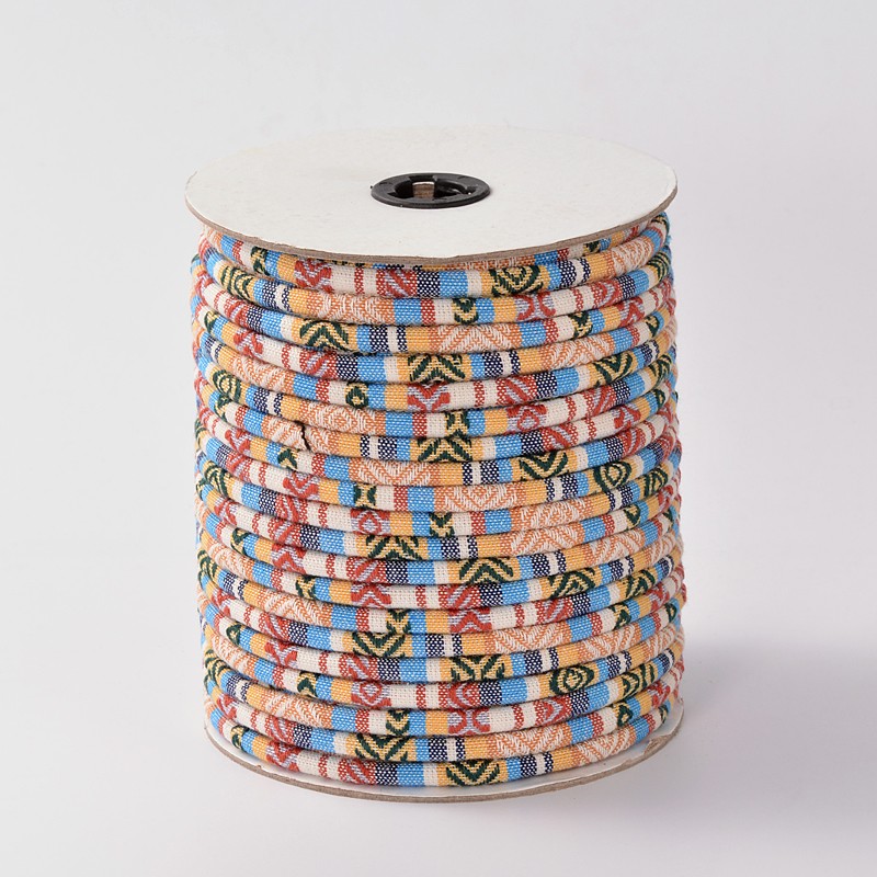 PandaHall Rope Cloth Ethnic Cords, BlanchedAlmond, 4mm; about 50yards/roll Cloth Orange