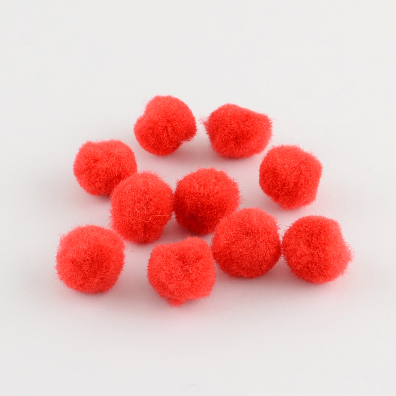 PandaHall Round Wool Pom Pom Ball Beads, Red, 20mm Wool Red