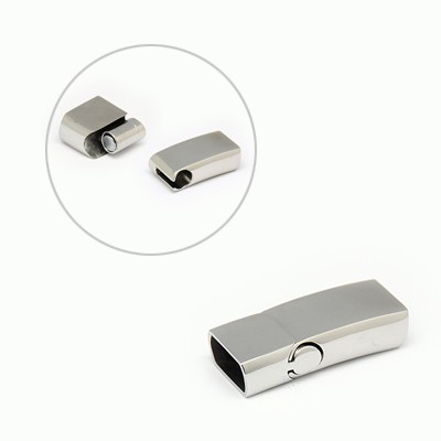 PandaHall 304 Stainless Steel Magnetic Clasps, Rectangle, 32x13x8mm, Hole: 6x11mm Stainless Steel Rectangle