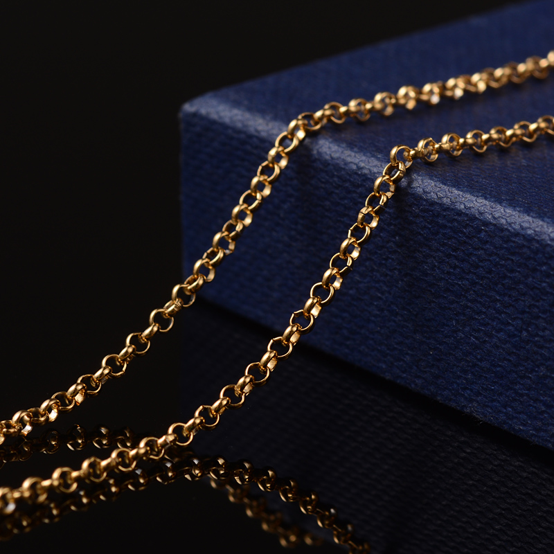 PandaHall 304 Stainless Steel Rolo Chains, with Spool, Golden, 2x0.8mm; about 10m/roll Stainless Steel