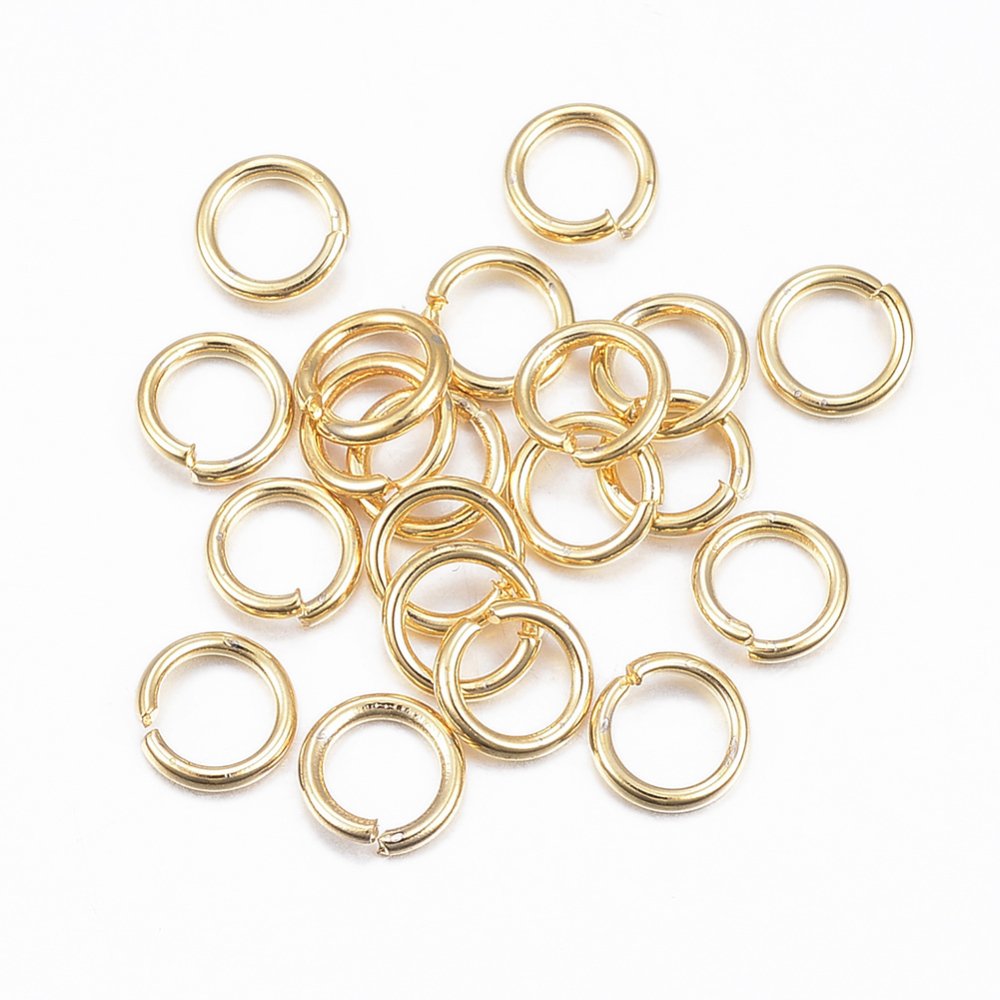 PandaHall 304 Stainless Steel Jump Rings, Close but Unsoldered, Golden, 5x0.8mm; Inner Diameter: 3.5mm Stainless Steel Ring