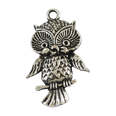 PandaHall Alloy Pendants, Lead Free & Cadmium Free & Nickel Free, Halloween Jewelry DIY Material, Owl, Antique Silver, 44x28x5mm, Hole: 4mm...