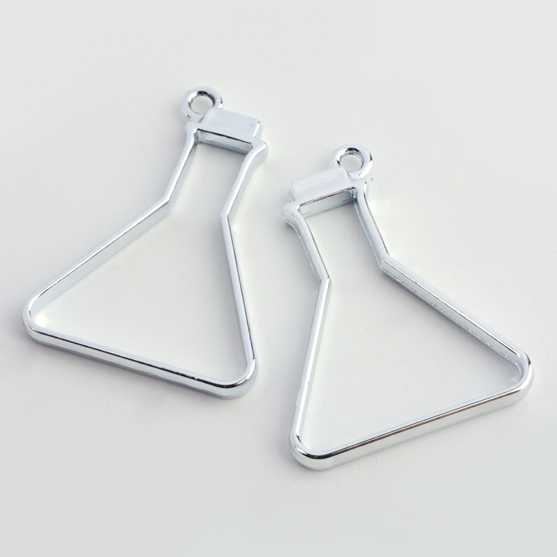 PandaHall Rack Plating Alloy Bottle Open Back Bezel Pendants, For DIY Resin, Pressed Flower Jewelry, Hollow, Lead Free & Nickel Free, Silver...