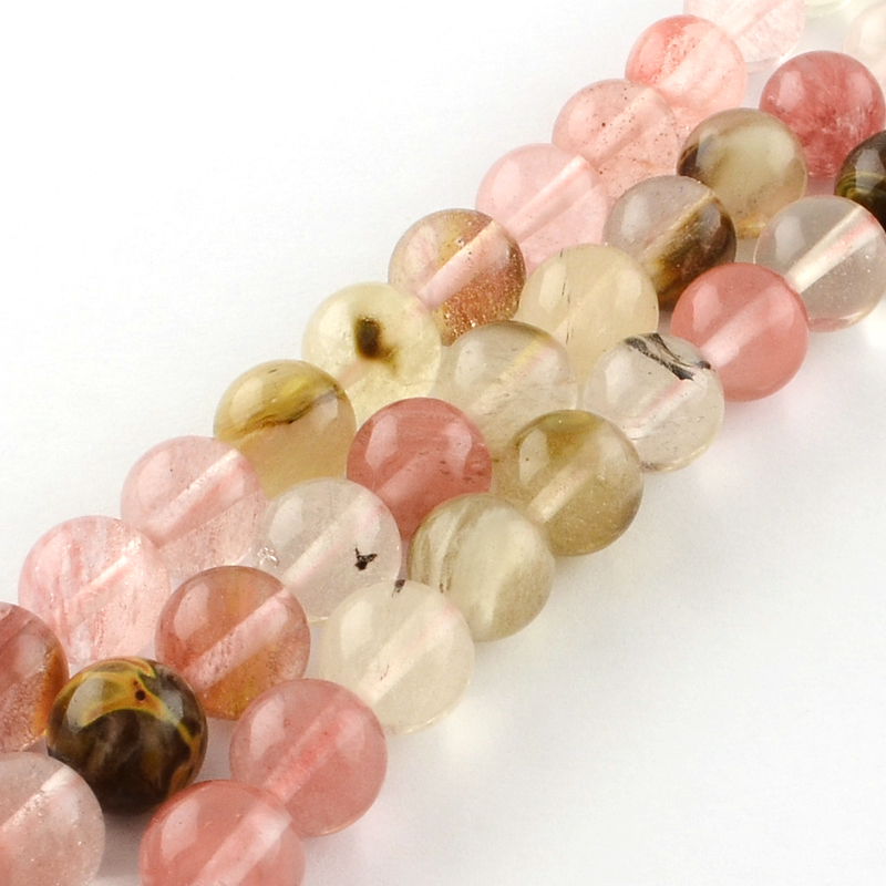 PandaHall Dyed Tigerskin Glass Round Bead Strands, 8mm, Hole: 1mm; about 48pcs/strand, 14.9" Tigerskin Glass Round