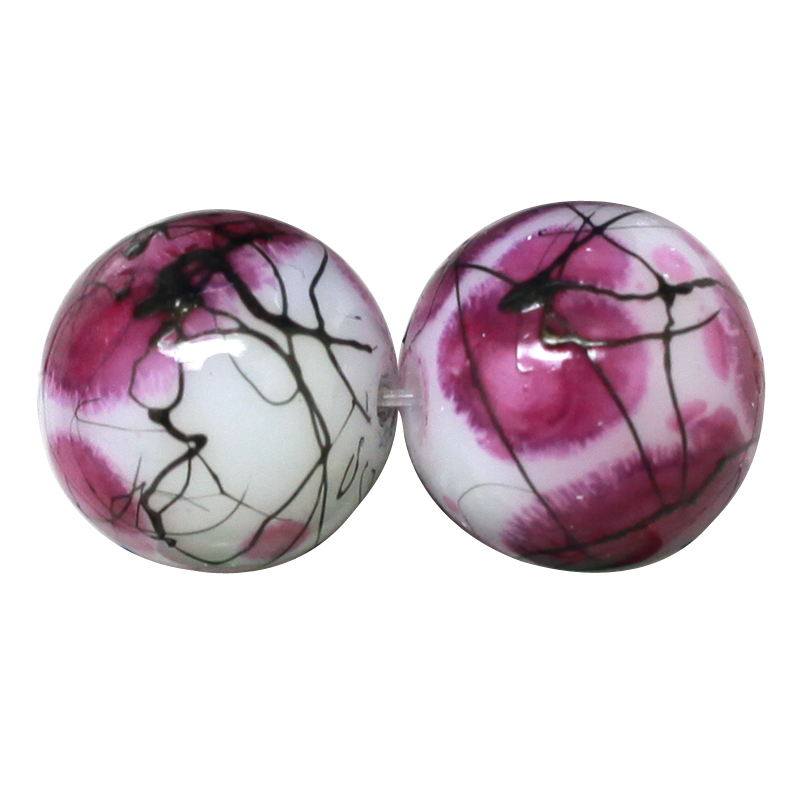 PandaHall Baking Painted Drawbench Glass Bead Strands, Round, OldRose, 8~8.5x7.5~8mm, Hole: 1.5mm; about 106pcs/strand, 31.4" Glass Round...