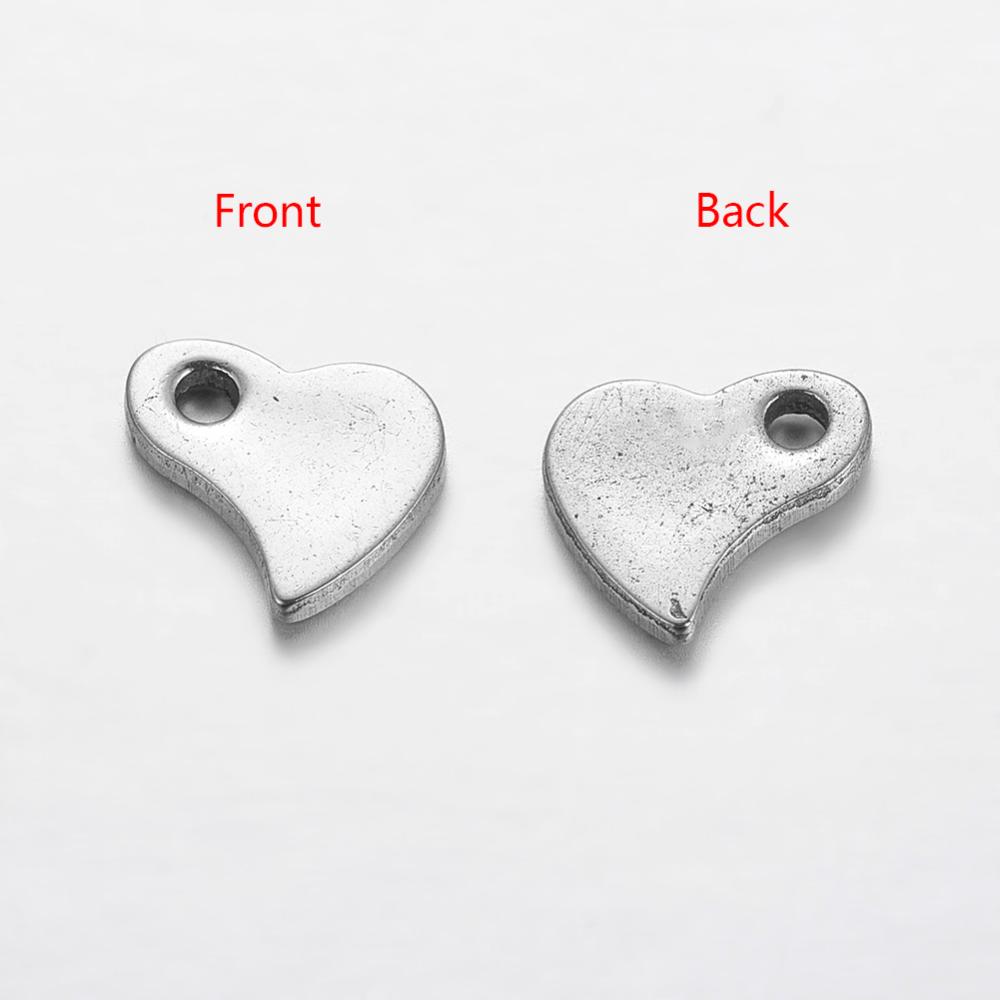 PandaHall 304 Stainless Steel Blank Stamping Tag Pendants, Heart, 6x5.5x0.5mm, Hole: 1mm Stainless Steel Heart