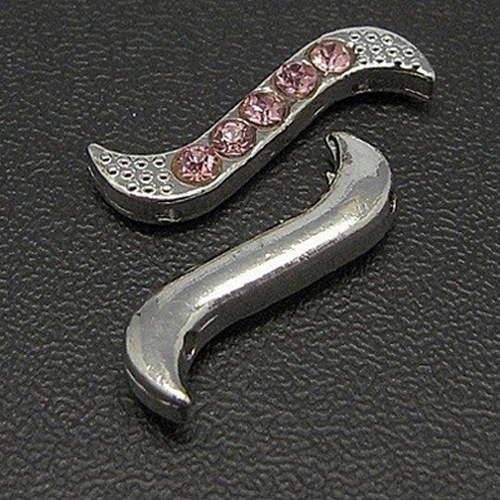 PandaHall Platinum Tone Alloy Rhinestone Twist Connectors, Pink, Size: about 19mm long, 6mm wide, 4mm thick, hole: 1mm Alloy+Rhinestone...