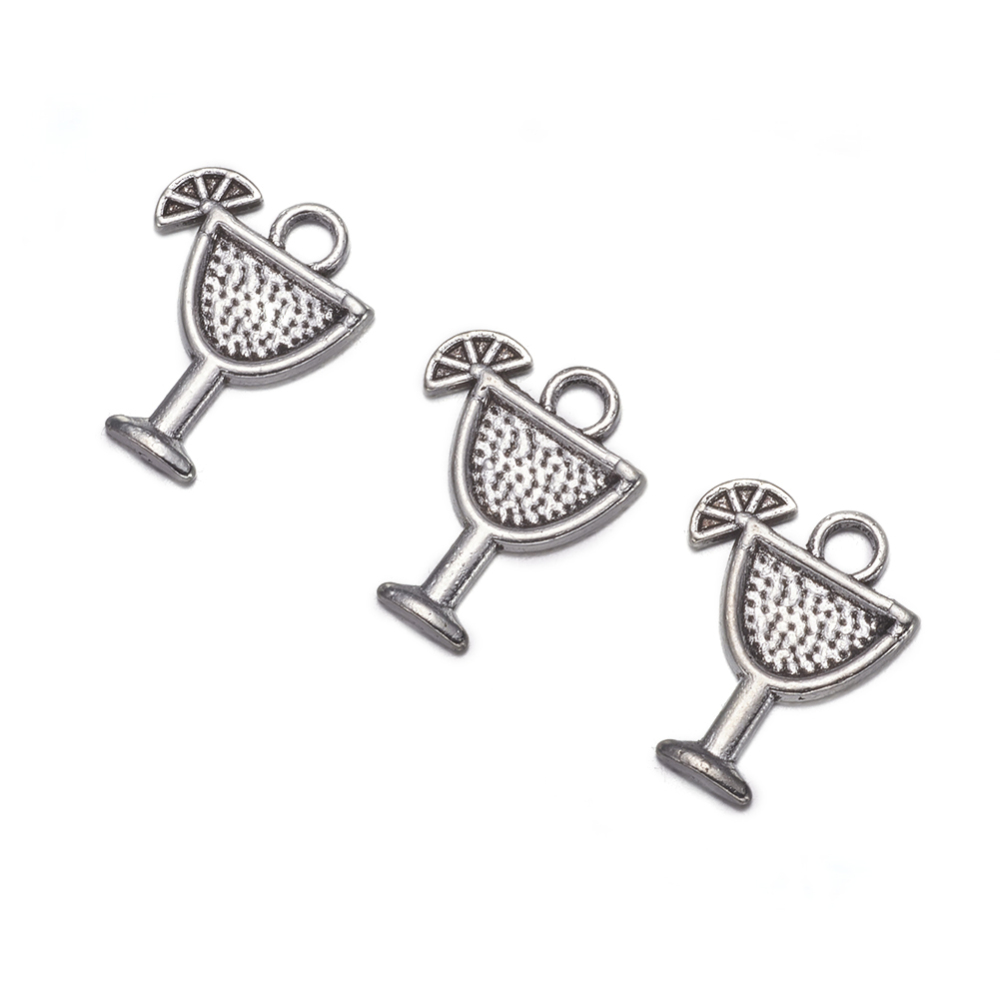 PandaHall 20PCS Antique Silver Goblet Tibetan Style Alloy Pendants, Lead Free & Cadmium Free, Size: about 17mm long, 14mm wide, 2mm thick...
