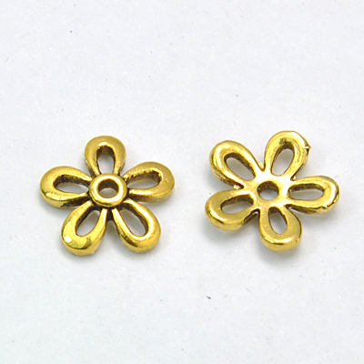 PandaHall Tibetan Style Bead Caps, Antique Golden Color, Lead Free & Nickel Free & Cadmium Free, Flower, Size: about 11.5mm in diameter...