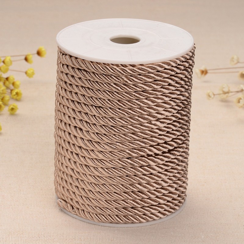 PandaHall Twisted Nylon Thread, Tan, 5mm, about 18~19yards/roll(16.4m~17.3m/roll) Nylon Orange