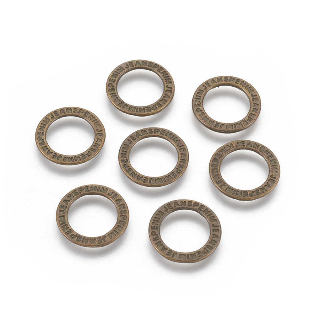 PandaHall Alloy Linking Rings, Lead Free and Cadmium Free, Antique Bronze Color, 14mm in diameter, 1mm thick, hole: 10mm Alloy Ring