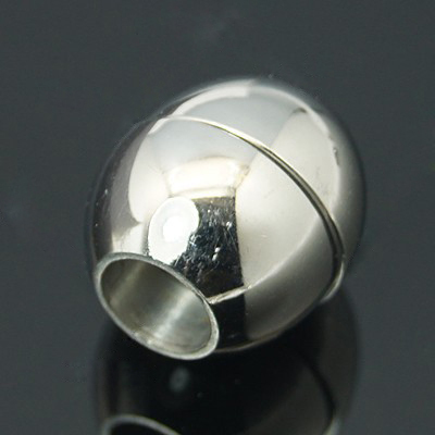 PandaHall 304 Stainless Steel Magnetic Clasps, Drum, 13x13mm, Hole: 6mm Stainless Steel Drum