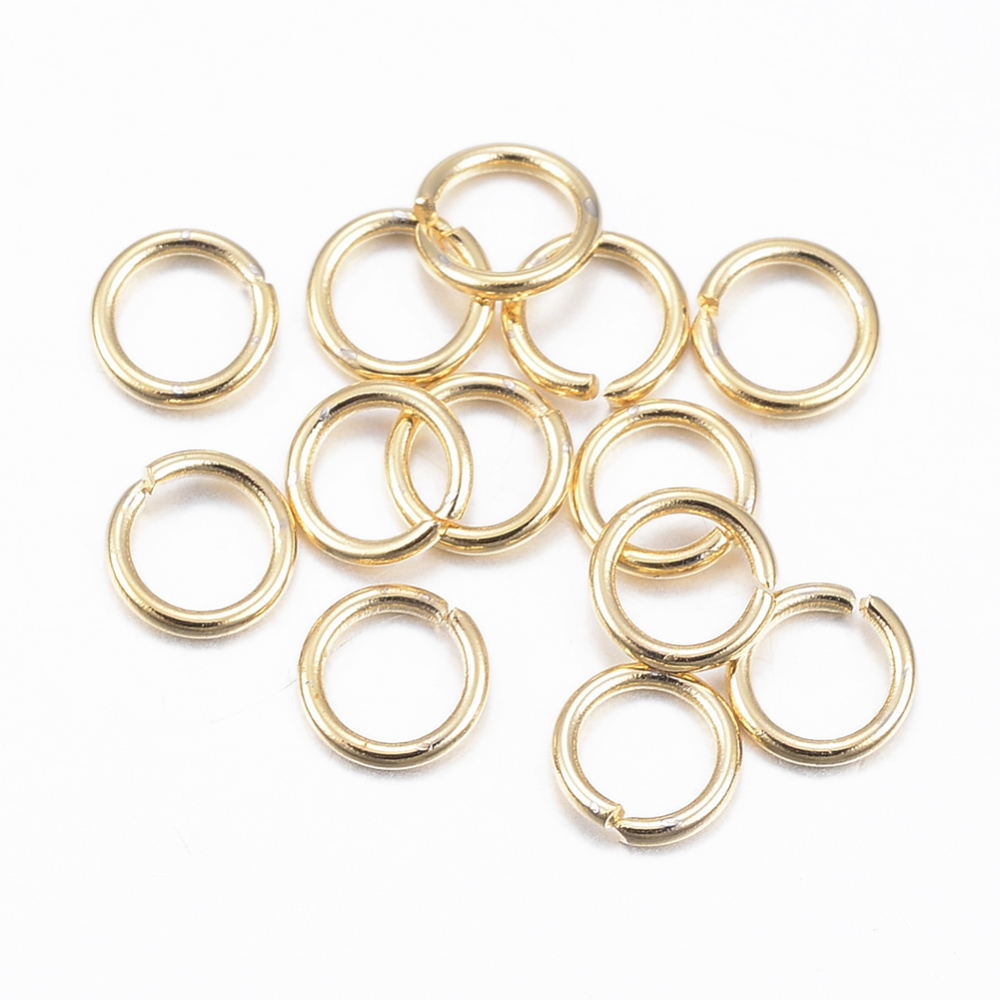PandaHall 304 Stainless Steel Open Jump Rings, Golden, 4x0.6mm; Inner Diameter: 3mm Stainless Steel Ring