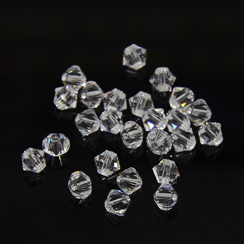 PandaHall Austrian Crystal Beads Loose Beads, 5mm Crystal 5301 Bicone, Size: about 5mm long, 5mm wide, Hole: 1mm