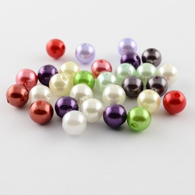 PandaHall Imitation Pearl Acrylic Beads, Round, Mixed Color, 10mm, Hole: 2mm; about 1000pcs/500g Acrylic Round Multicolor