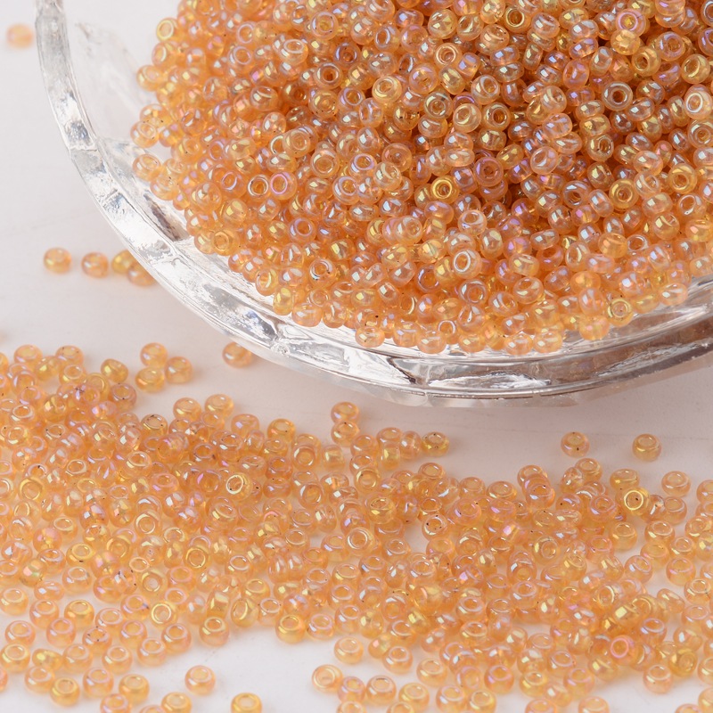 PandaHall FGB&reg Seed Beads, Goldenrod 12/0 Round Glass Seed Beads, Grade A, Transparent Colours Rainbow, 2x1.5mm, Hole: 0.9mm; about...