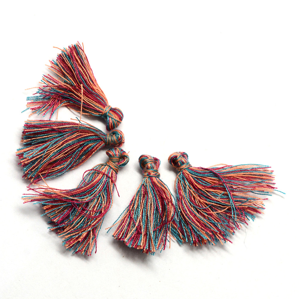 PandaHall Cotton Tassel Decorations, Pendant Decorations, Mixed Color, 30mm Cotton Multicolor