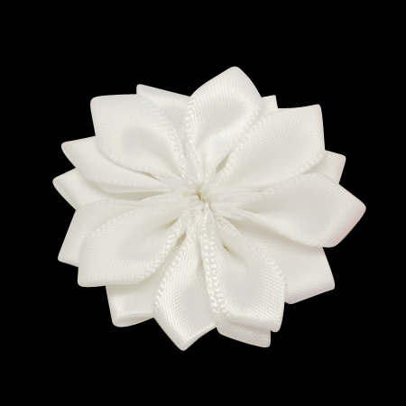 PandaHall White Handmade Woven Flower Costume Accessories, 37x37x7mm Cloth Flower White
