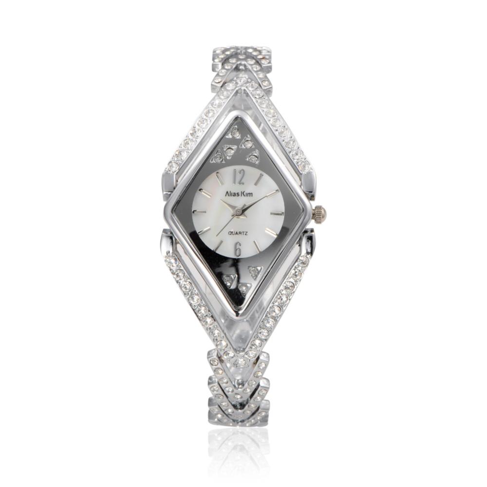 PandaHall High Quality Stainless Steel Rhinestone Wrist Watch, Quartz Watches, Stainless Steel Color, 200x12mm; Watch Head: 27.5x39x8mm...