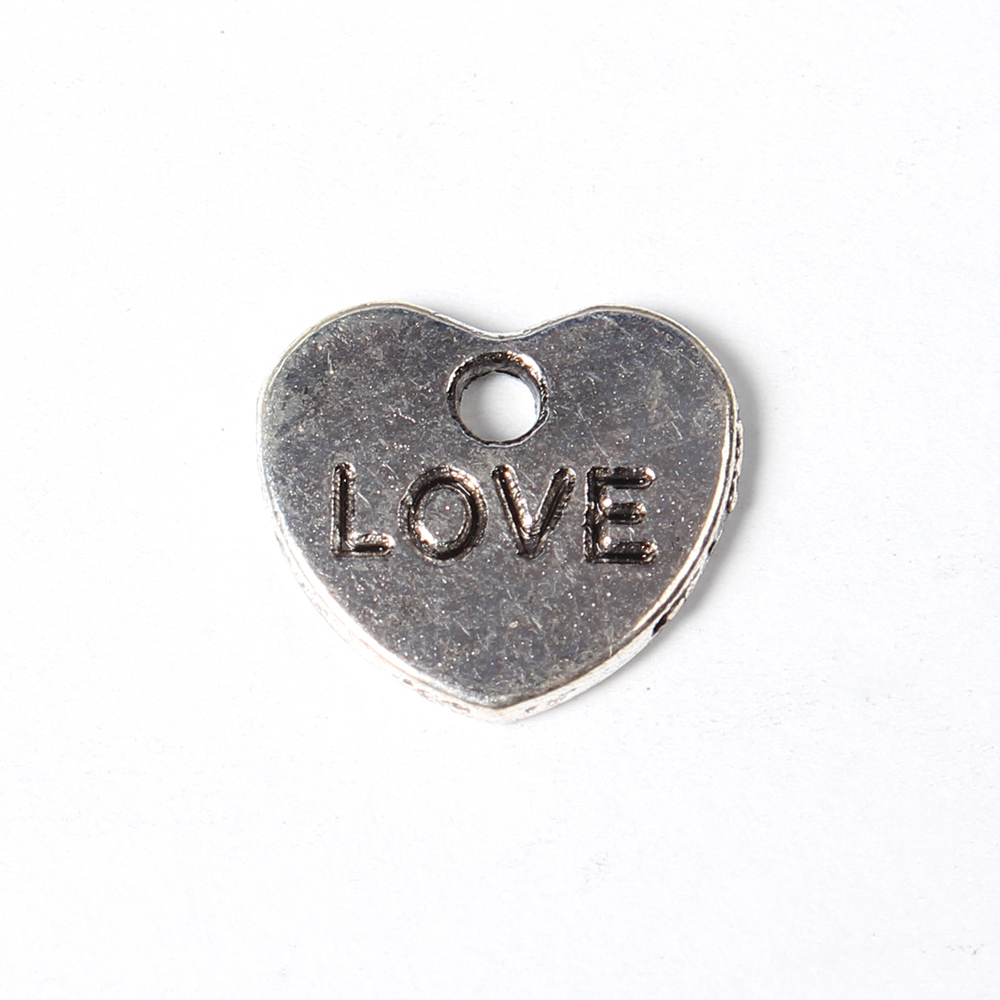 PandaHall Metal Alloy Pendants, Lead Free and Nickel Free, Heart, Antique Silver Color, Size: about 10.5mm wide, 9.5mm long, 1.5mm thick...