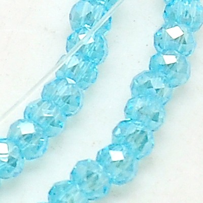 PandaHall Electroplate Glass Beads Strands, AB Color Plated, Faceted, Rondelle, MediumBlue, 2.5x2mm, Hole: 0.8mm; about 197pcs/strand, 16.9"...