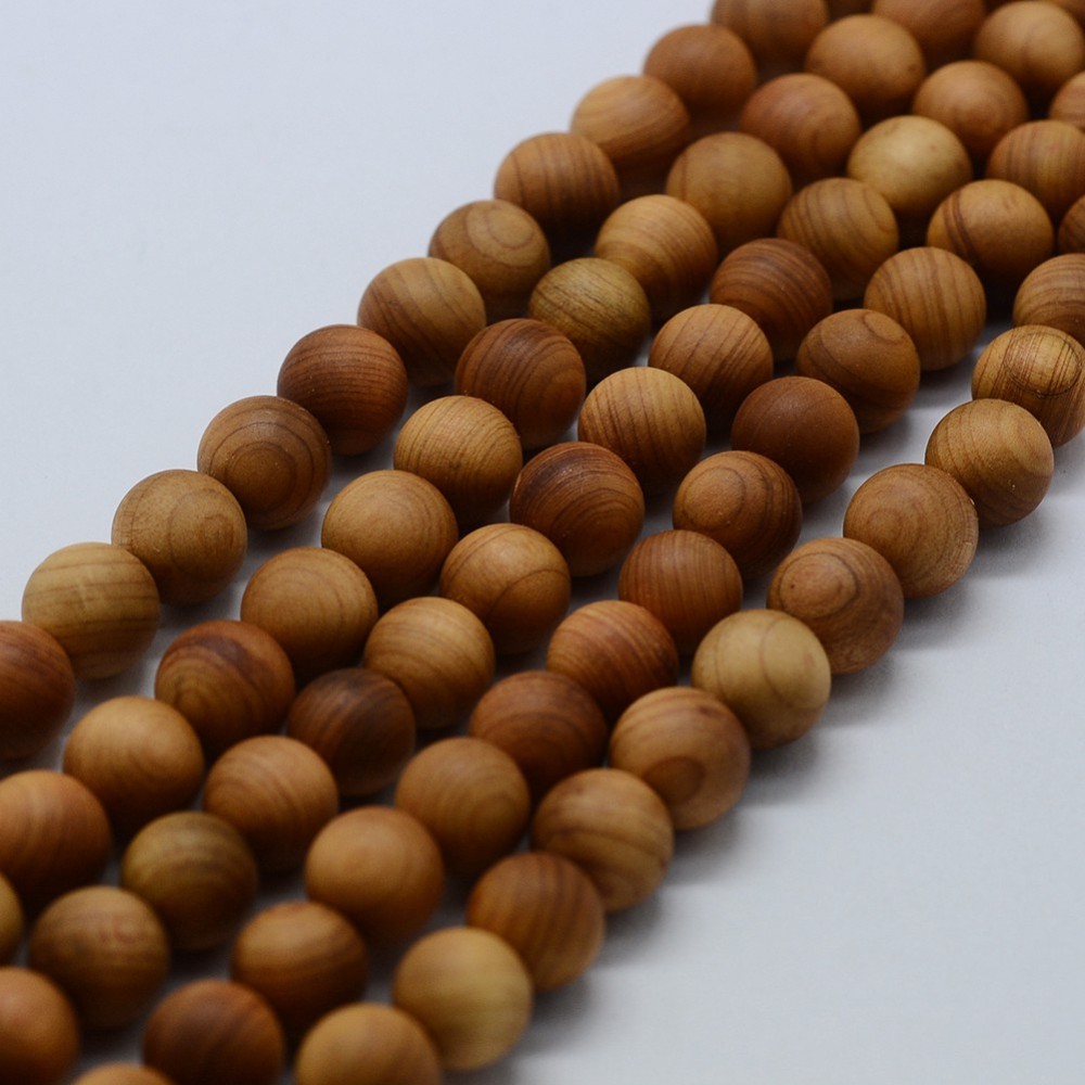 PandaHall Wood Beads Strand, Round, 8~8.5mm, Hole: 1.5mm; about 50pcs/strand, 15.5"(39.5cm) Wood Round