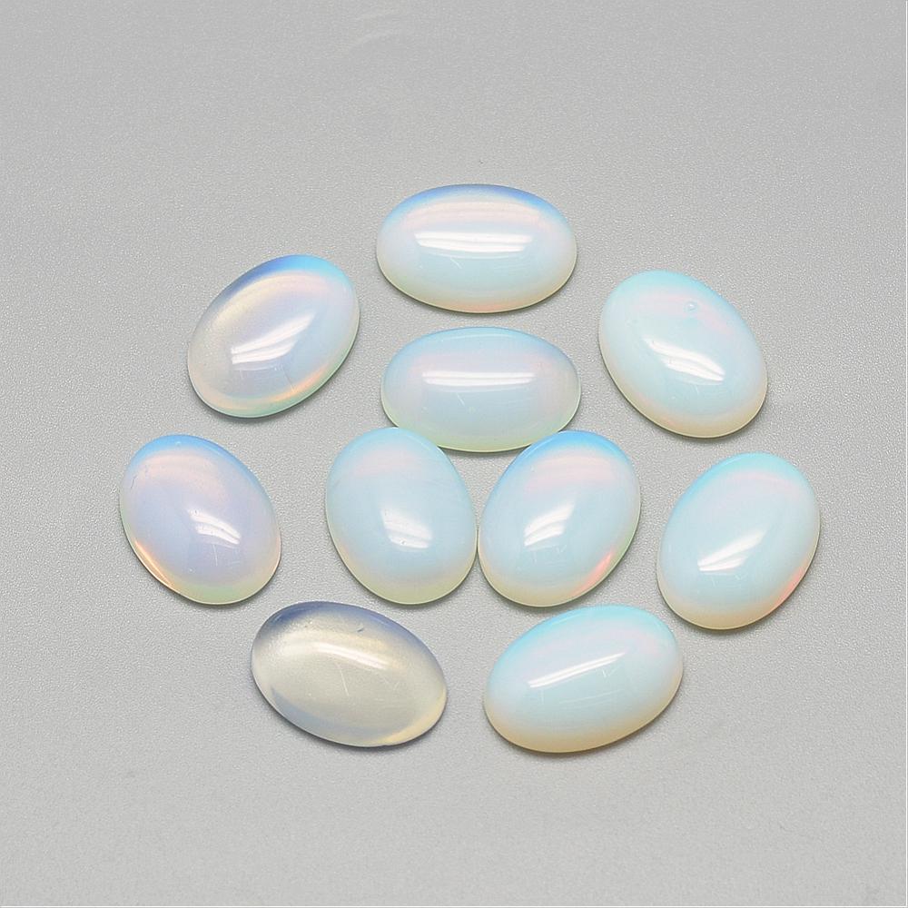 PandaHall Opalite Cabochons, Oval, 14x10x4~5mm Opalite Oval