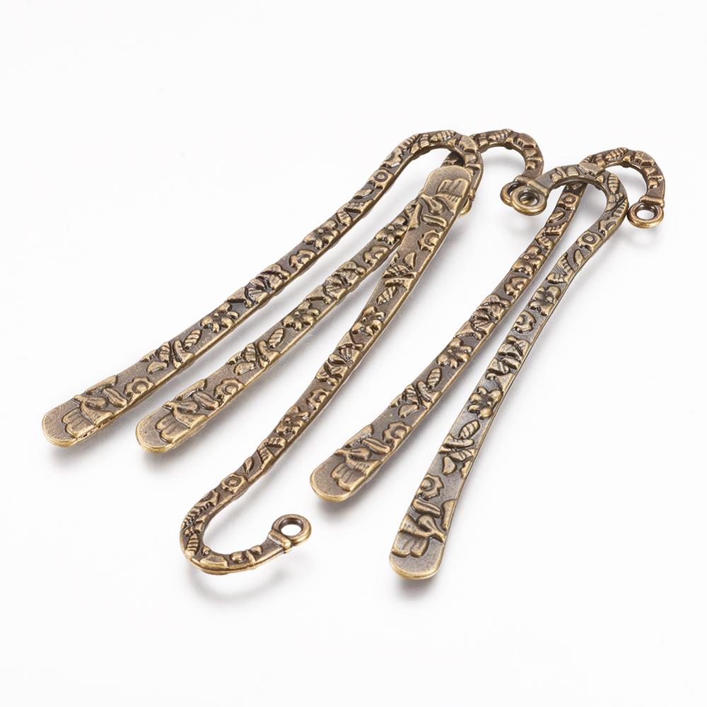PandaHall Tibetan Silver Bookmarks, Lead Free and Nickel Free and Cadmium Free, Antique Bronze, 79.5x15.5x2mm, Hole: 2mm Alloy