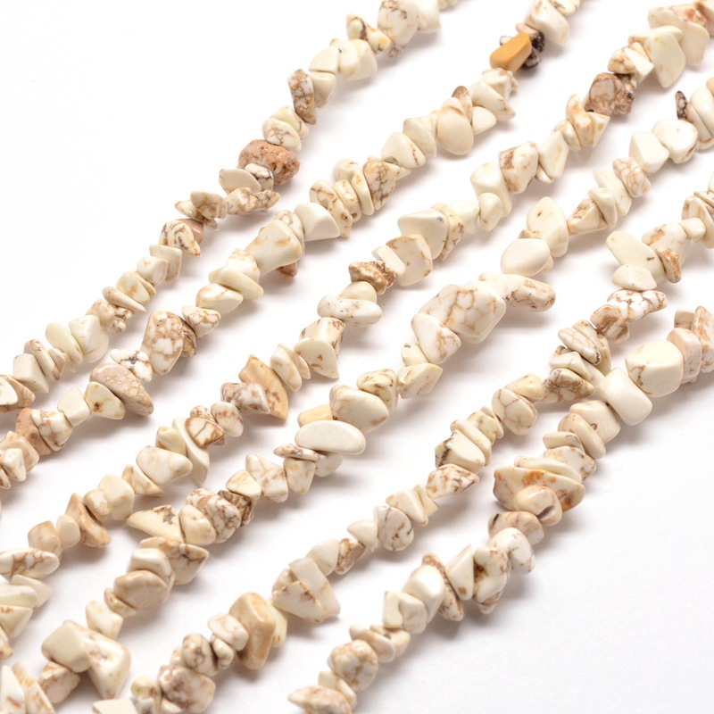 PandaHall Howlite Chip Bead Strands, Dyed, 5~8x5~8mm, Hole: 1mm; about 31.5" Howlite Chip