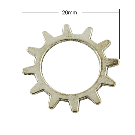 PandaHall Tibetan Style Pendants, Lead Free, Wheel Gear, Antique Silver, 20x1mm Alloy Gear